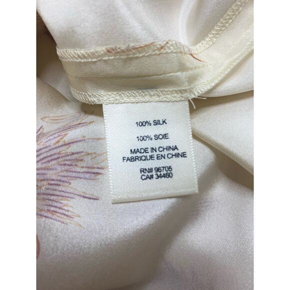 REBECCA TAYLOR Nora Silk Cap Sleeve Cream and Pink Floral Top US XSMALL - Picture 12 of 13